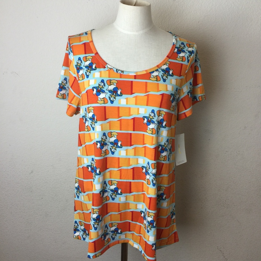 NWT Lularoe X Disney Donald Duck Classic Tee sz L